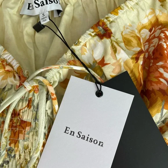 En Saison Grace Midi Floral Sage Green Dress Sz. Small NWT - Picture 8 of 16